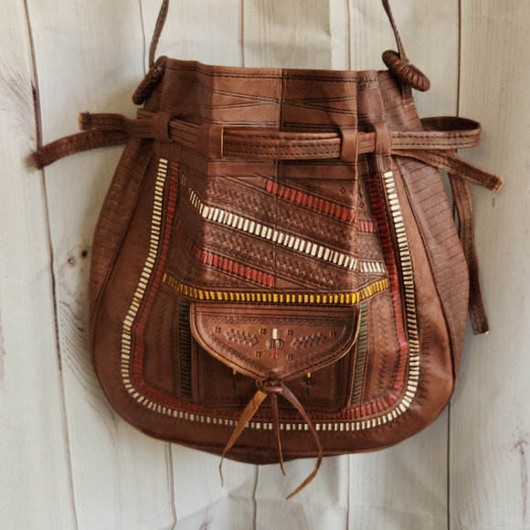 Moroccan leather bag engraved handmade leather bag, - Picture 8 of 10